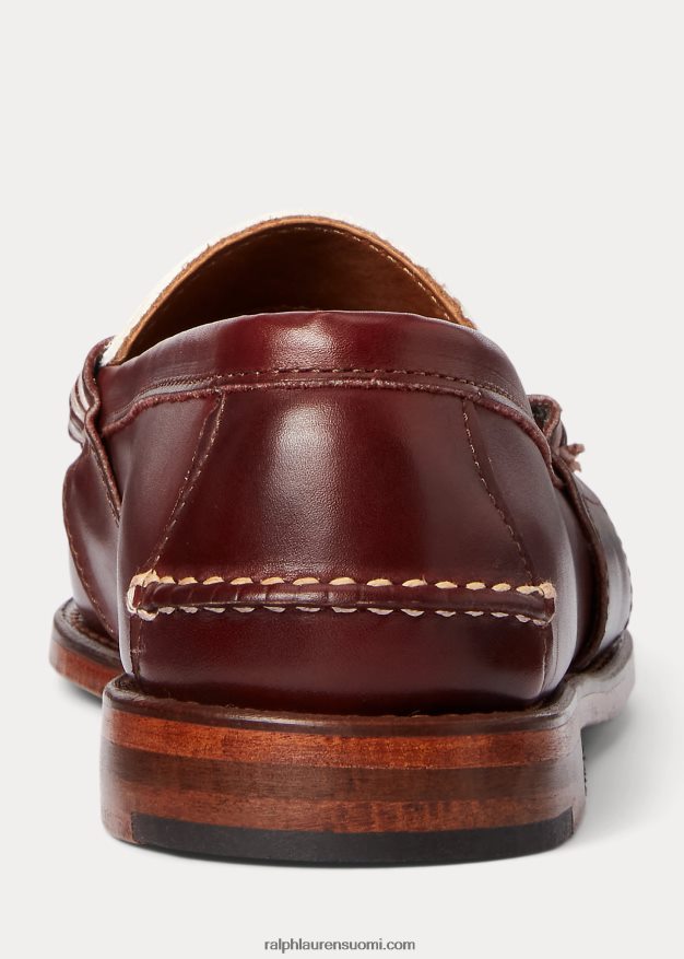 Ralph Lauren miehet morehouse-kokoelma penny loafer 0Z24ZR2094 viininpunainen ja kerma