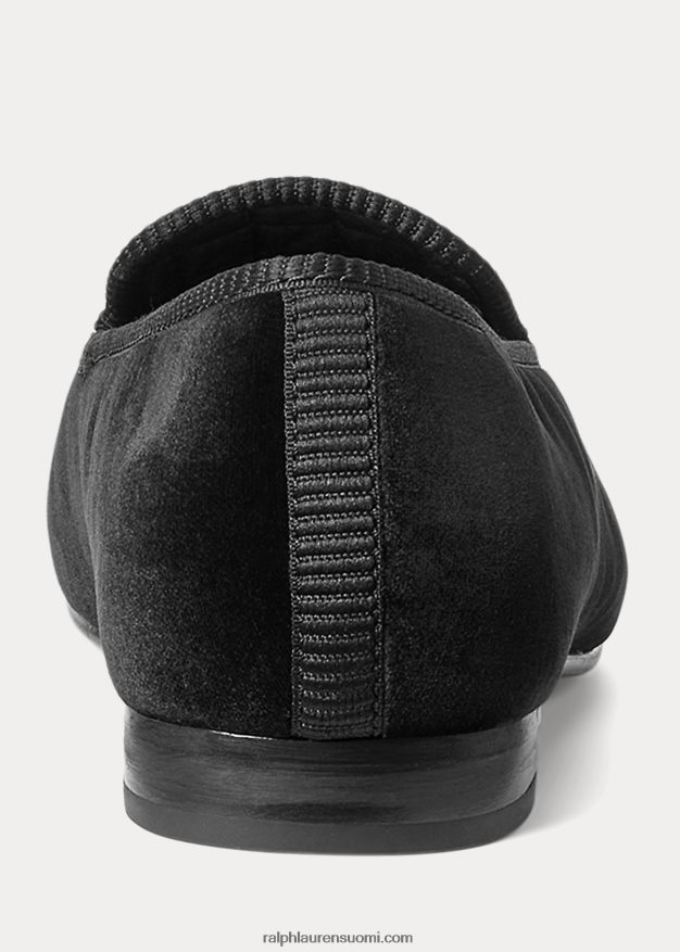 Ralph Lauren miehet paxton crest samettitossut 0Z24ZR2104 musta