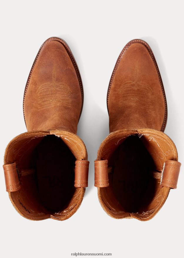 Ralph Lauren miehet Plainview mokkanahkainen cowboysaappas 0Z24ZR2137 kevyt java 002