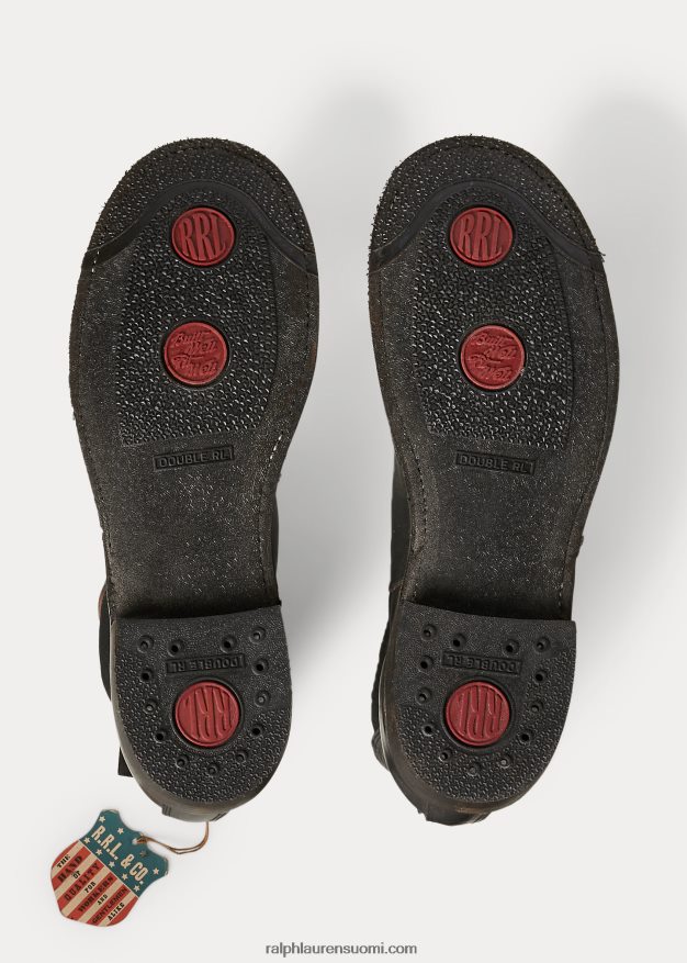 Ralph Lauren miehet käsin kiillotettu nahkainen chelsea-saappas 0Z24ZR2141 musta