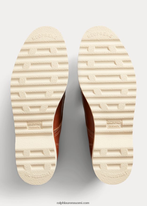 Ralph Lauren miehet nahkainen nauhakengät 0Z24ZR2136 rusketus