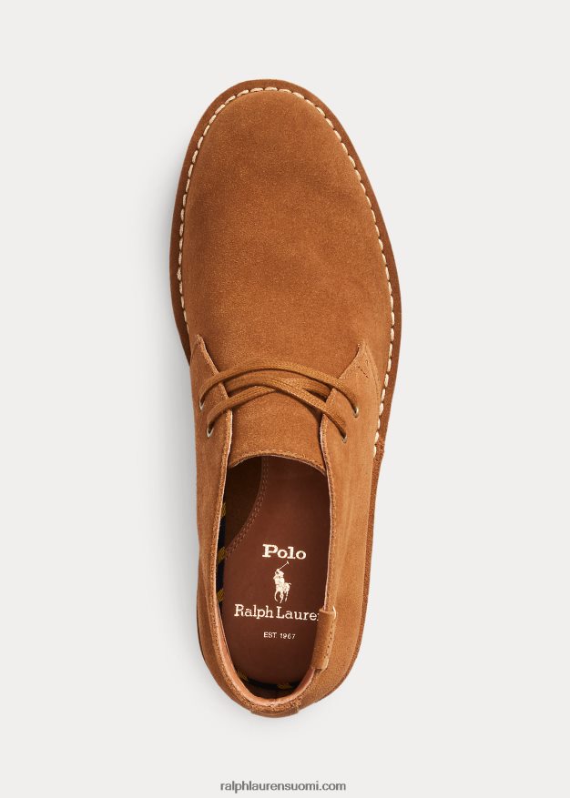 Ralph Lauren miehet talan mokkanahka chukka saappaat 0Z24ZR2119 aavikon rusketus