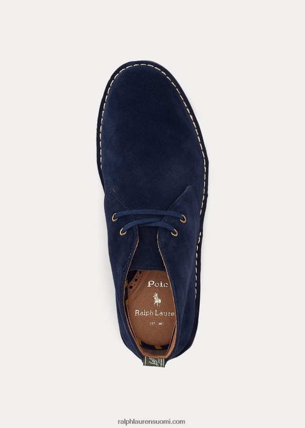 Ralph Lauren miehet talan mokkanahka chukka saappaat 0Z24ZR2120 laivasto
