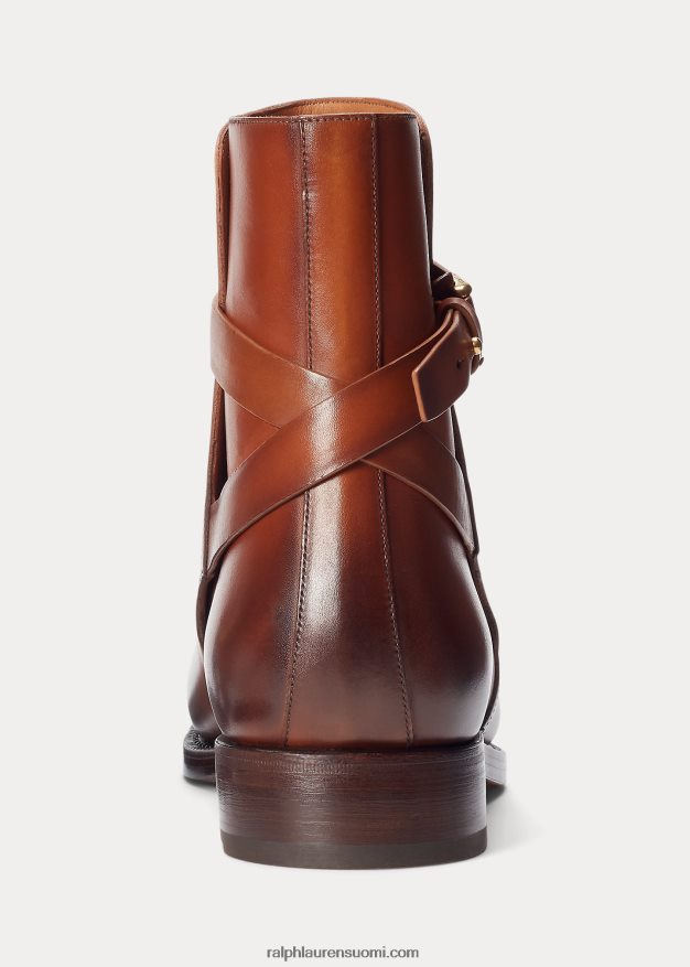 Ralph Lauren miehet welington kiillotettu vasikannahkasaappas 0Z24ZR2182 rusketus