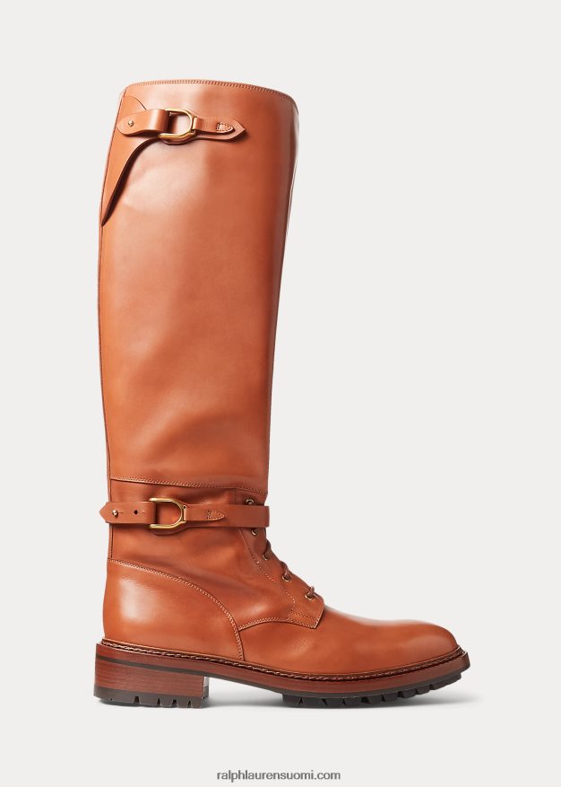 Ralph Lauren miehet welington vasikanahkainen ratsastuskenkä 0Z24ZR2181 rusketus