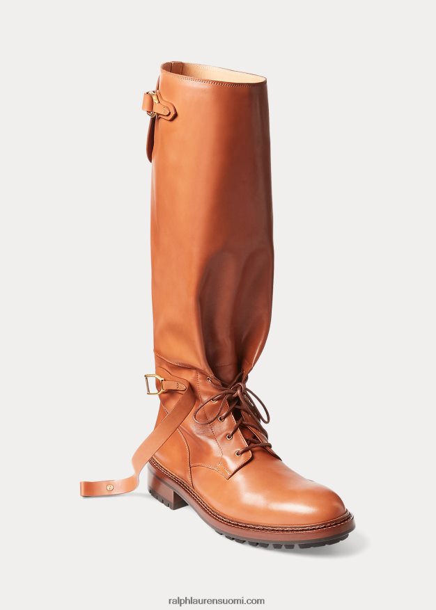 Ralph Lauren miehet welington vasikanahkainen ratsastuskenkä 0Z24ZR2181 rusketus