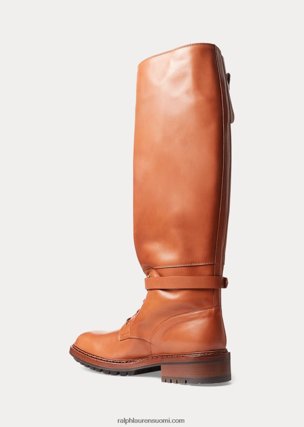 Ralph Lauren miehet welington vasikanahkainen ratsastuskenkä 0Z24ZR2181 rusketus