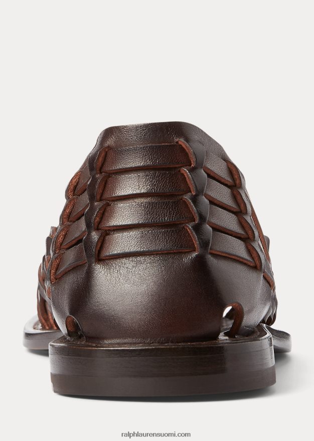 Ralph Lauren miehet käsin kudotut nahkasandaalit 0Z24ZR2146 matkalaukku ruskea