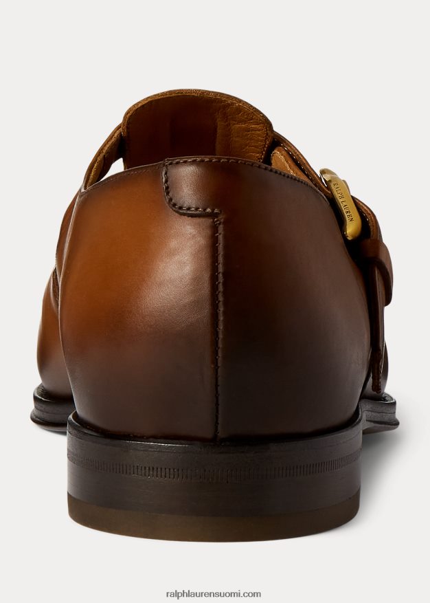Ralph Lauren miehet kiillotettu vasikanahkainen kalastajan sandaali 0Z24ZR2147 konjakki