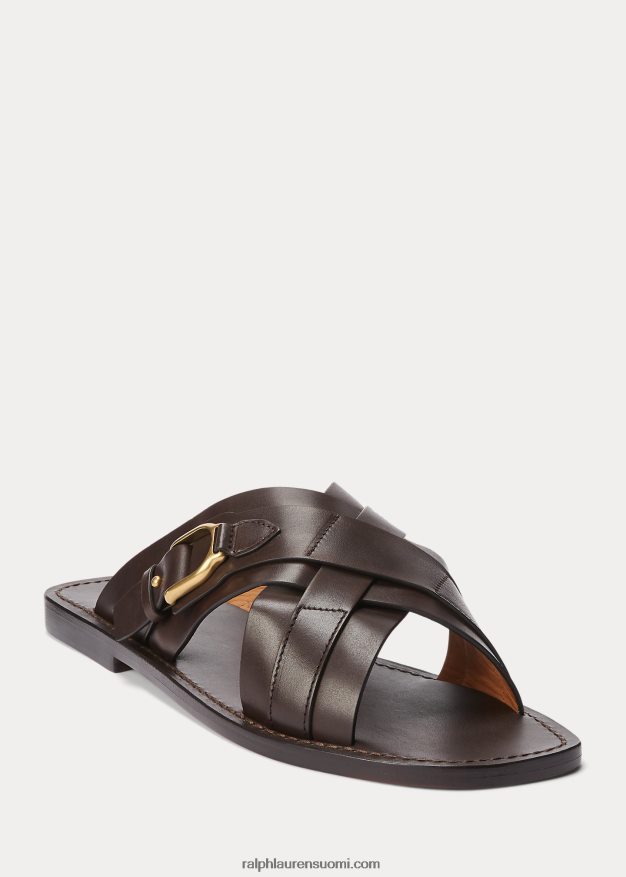 Ralph Lauren miehet welington vasikkanahkasandaalit 0Z24ZR2149 tumman ruskea