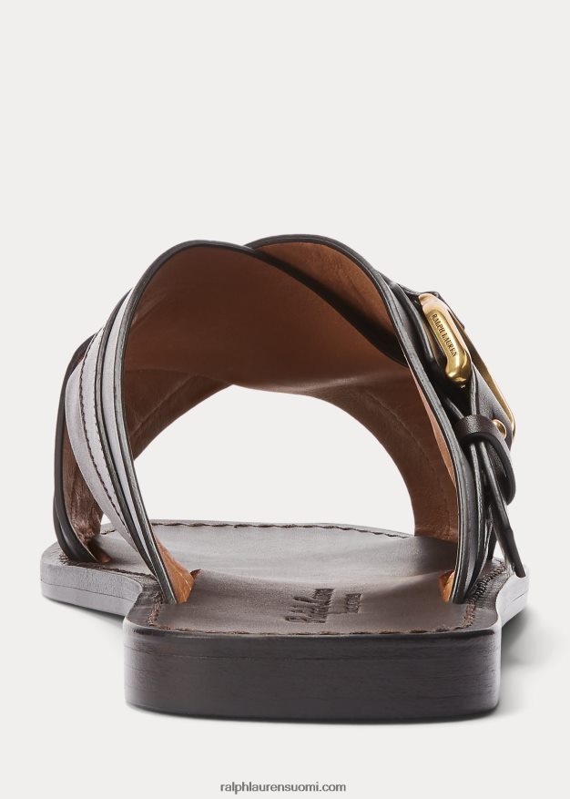 Ralph Lauren miehet welington vasikkanahkasandaalit 0Z24ZR2149 tumman ruskea