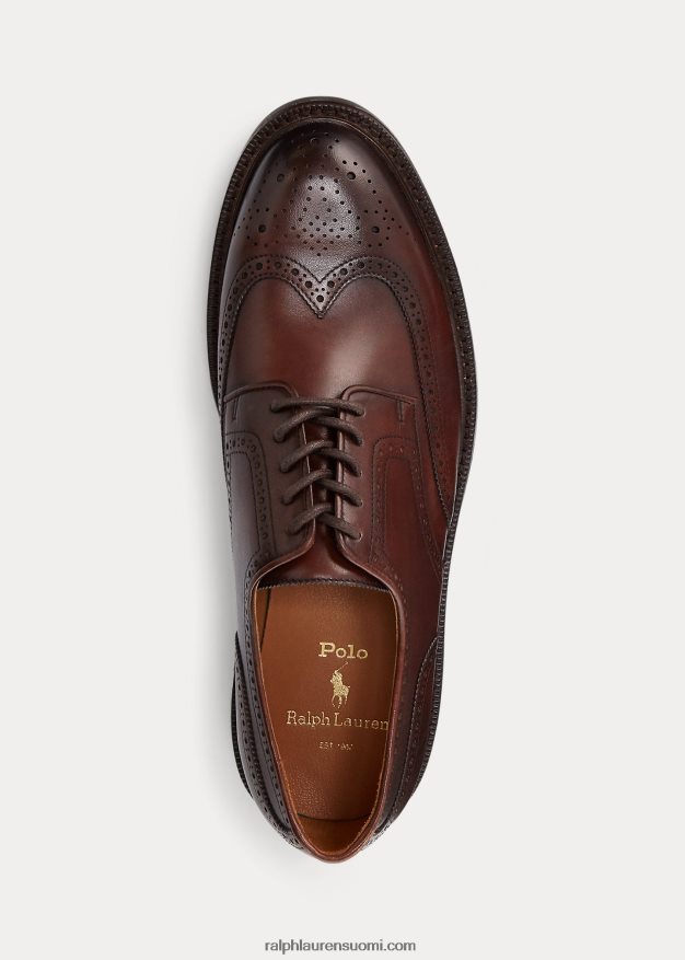 Ralph Lauren miehet asher-nahkainen siivenkärki 0Z24ZR2113 ruskea
