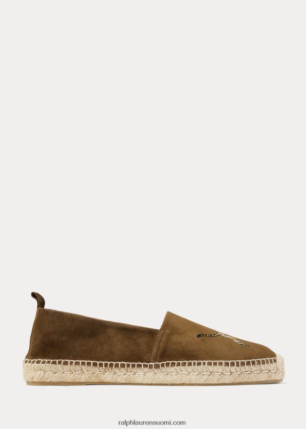 Ralph Lauren miehet bowsworth brodeerattu mokka espadrille 0Z24ZR2175 sahara oliivi