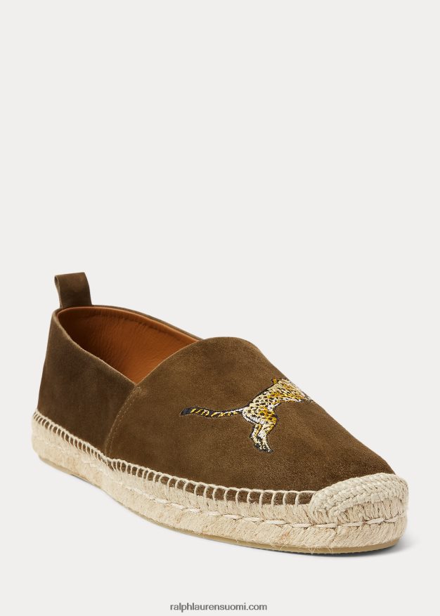 Ralph Lauren miehet bowsworth brodeerattu mokka espadrille 0Z24ZR2175 sahara oliivi