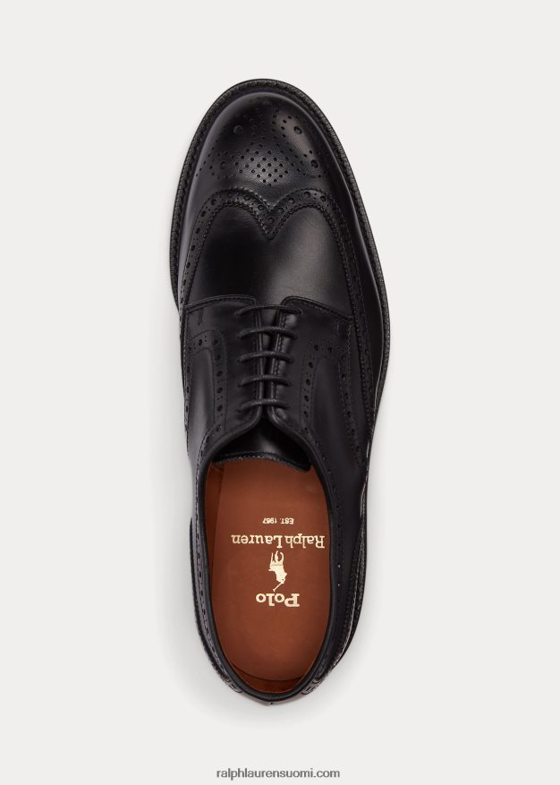 Ralph Lauren miehet brenton nahkainen siivenkärki 0Z24ZR2114 musta