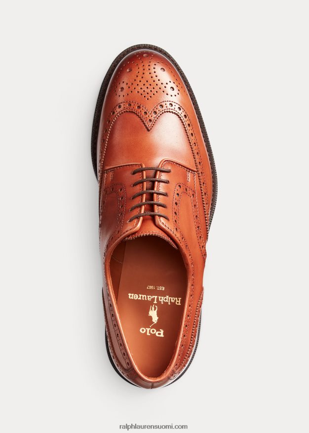 Ralph Lauren miehet brenton nahkainen siivenkärki 0Z24ZR2115 rusketus