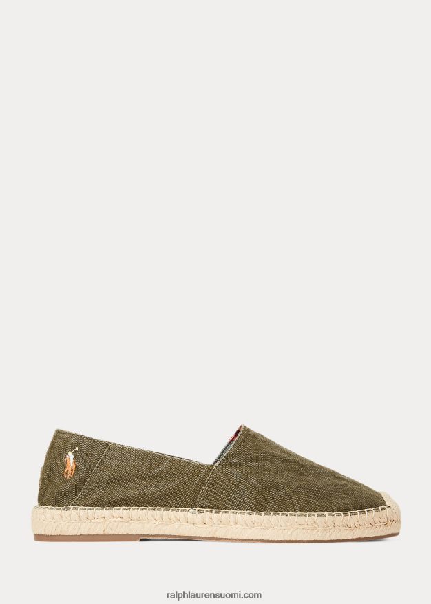 Ralph Lauren miehet cevio pesty kangas espadrille 0Z24ZR2071 katos oliivi