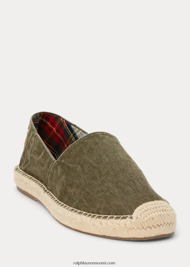 Ralph Lauren miehet cevio pesty kangas espadrille 0Z24ZR2071 katos oliivi