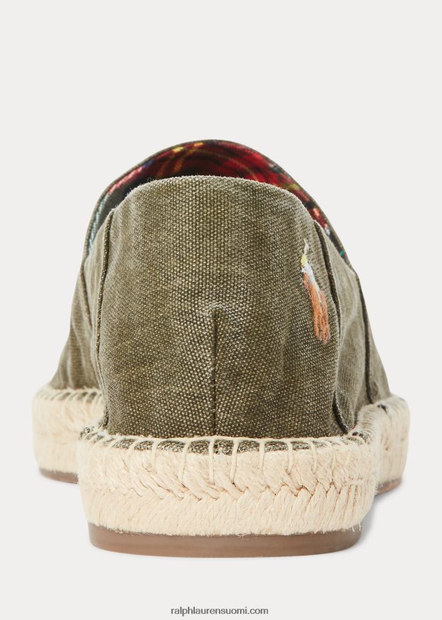 Ralph Lauren miehet cevio pesty kangas espadrille 0Z24ZR2071 katos oliivi