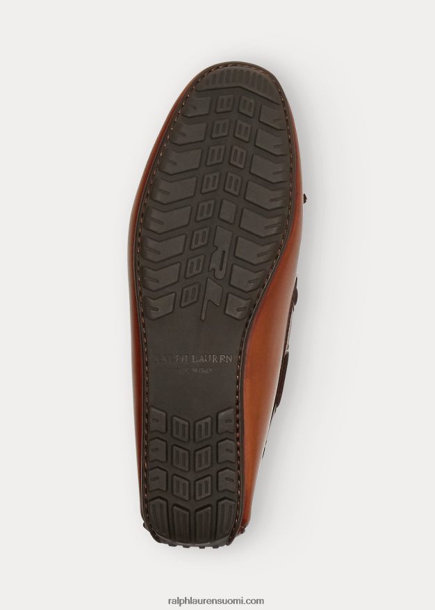 Ralph Lauren miehet harold tupsu vasikkanahkainen kuljettaja 0Z24ZR2167 rusketus