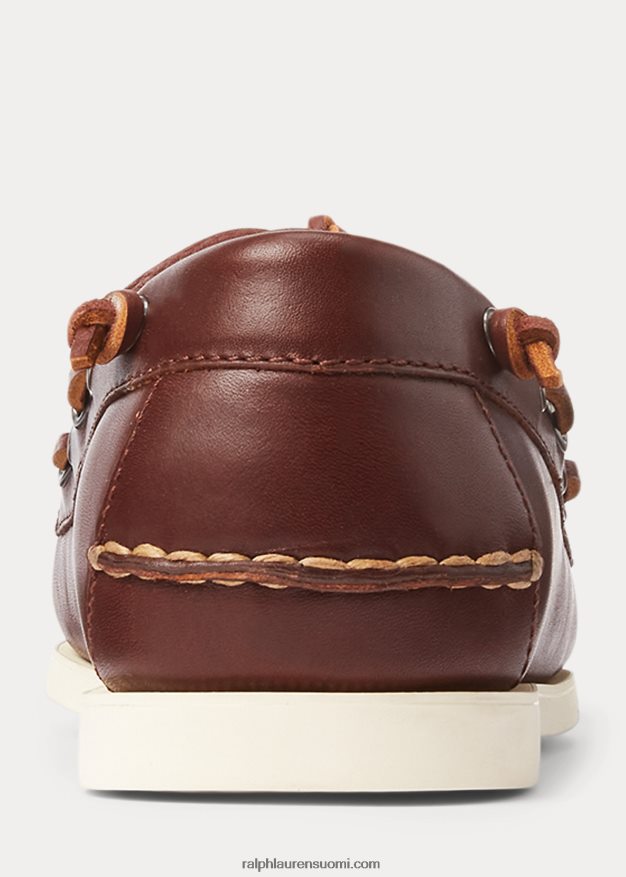 Ralph Lauren miehet merton nahkainen venekenkä 0Z24ZR2077 syvä satularusketus