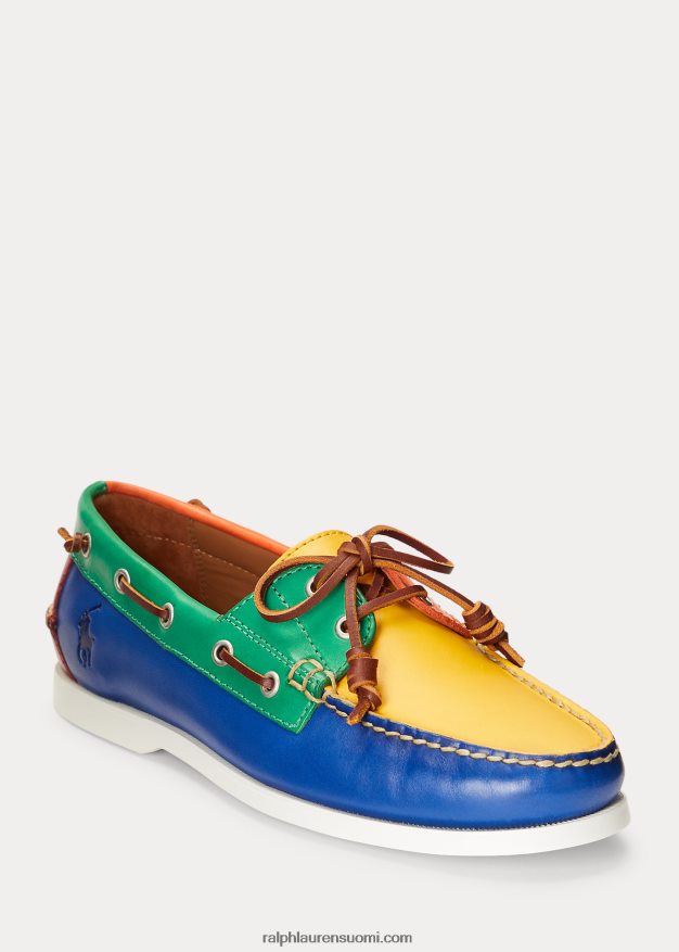 Ralph Lauren miehet merton-värinen nahkainen venekenkä 0Z24ZR2078 väripalikka