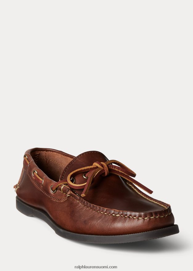 Ralph Lauren miehet nahkainen camp mokasiini 0Z24ZR2085 ruskea