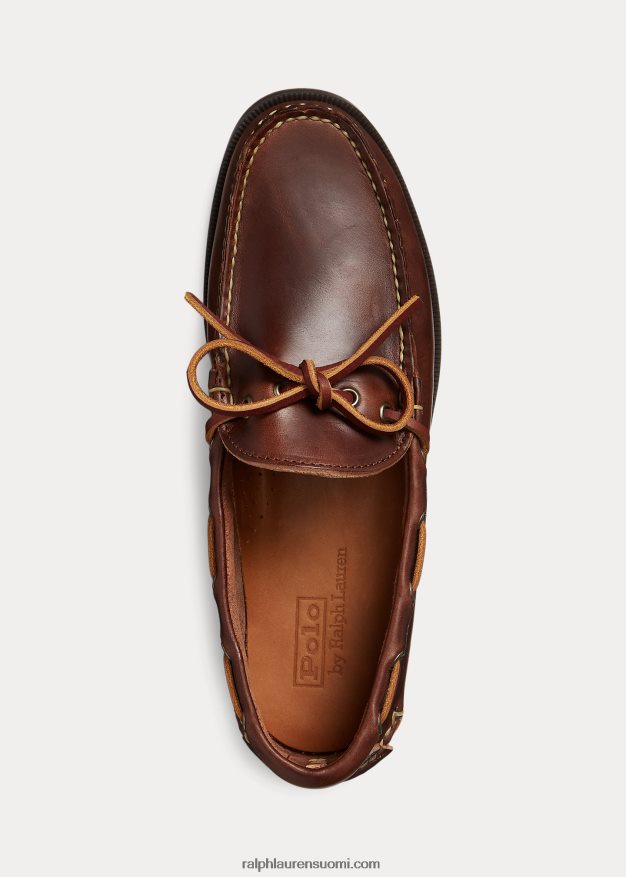 Ralph Lauren miehet nahkainen camp mokasiini 0Z24ZR2085 ruskea