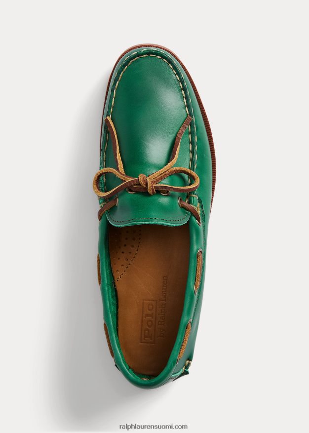 Ralph Lauren miehet nahkainen camp mokasiini 0Z24ZR2087 golfvihreä