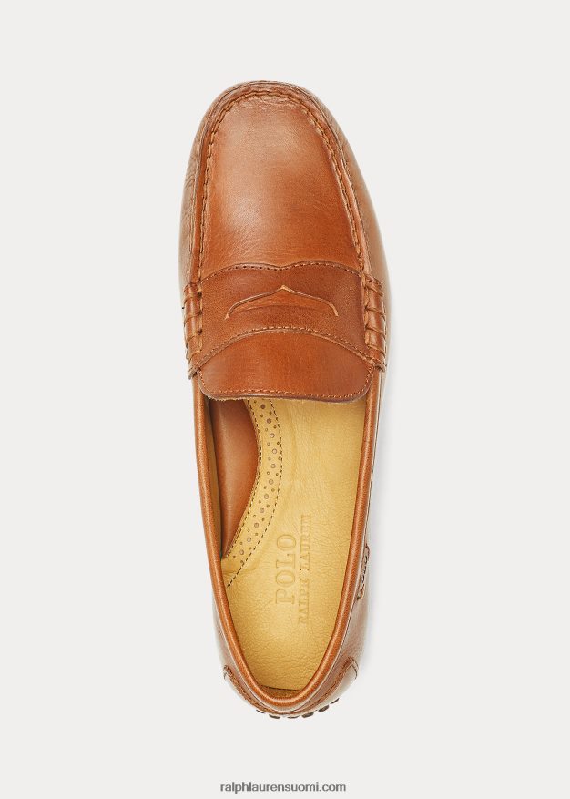 Ralph Lauren miehet reynold nahkainen kuljettaja 0Z24ZR2097 rusketus