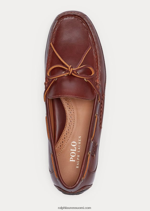 Ralph Lauren miehet roberts nahkainen kuljettaja 0Z24ZR2084 syvä satularusketus