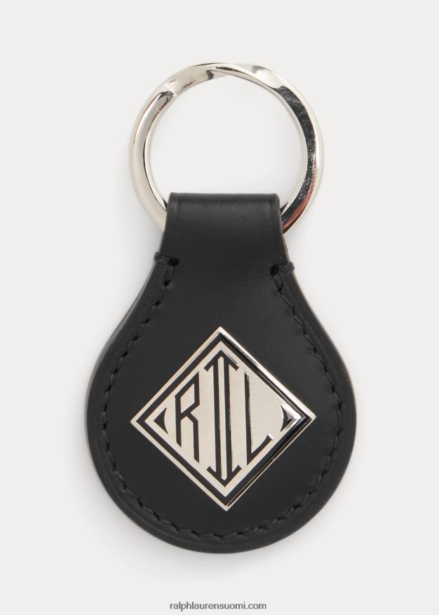 Ralph Lauren miehet monogrammi vasikkanahkainen avaimenperä 0Z24ZR8981 musta