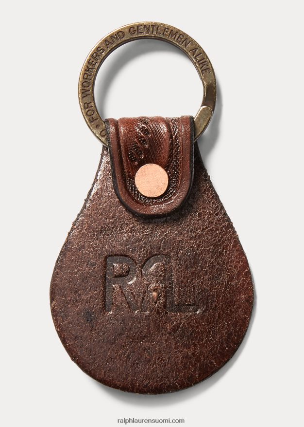 Ralph Lauren miehet työstetty nahkainen avaimenperä 0Z24ZR8903 ruskea