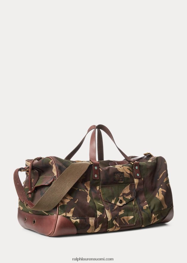 Ralph Lauren miehet nahkaverhoiltu kanvas duffeli 0Z24ZR9082