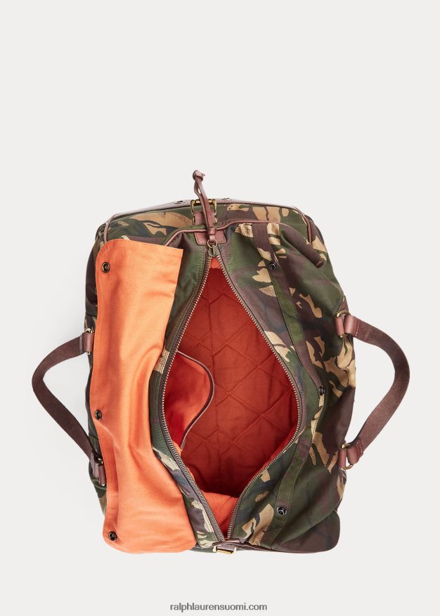 Ralph Lauren miehet nahkaverhoiltu kanvas duffeli 0Z24ZR9082