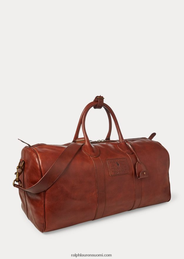 Ralph Lauren miehet perinnöllinen nahkainen duffeli 0Z24ZR2380 satula