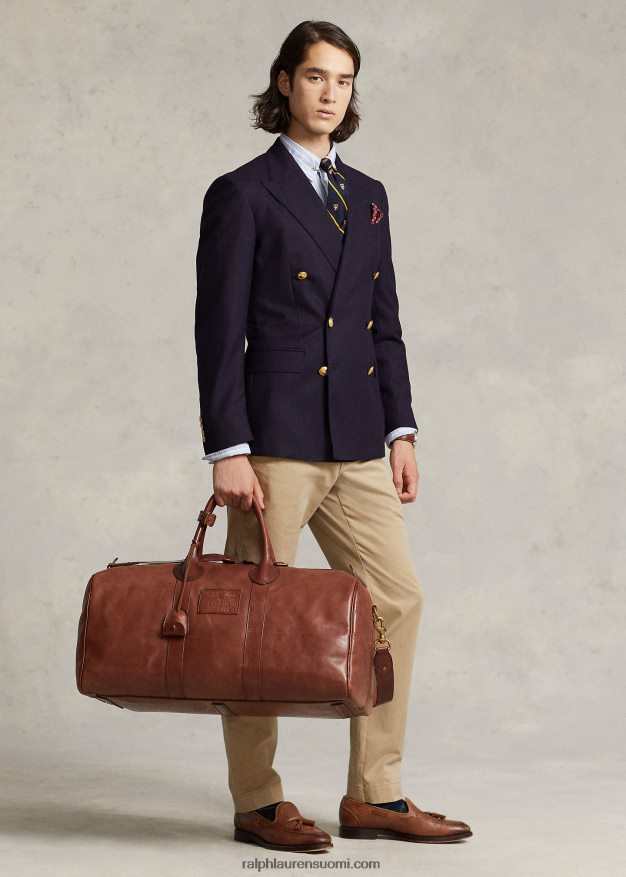 Ralph Lauren miehet perinnöllinen nahkainen duffeli 0Z24ZR2380 satula