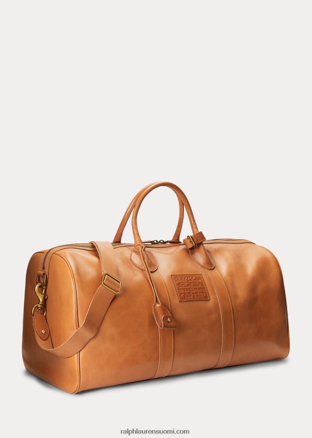 Ralph Lauren miehet perinnöllinen nahkainen duffeli 0Z24ZR2381 rusketus