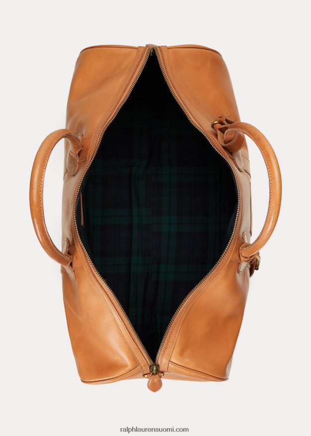 Ralph Lauren miehet perinnöllinen nahkainen duffeli 0Z24ZR2381 rusketus