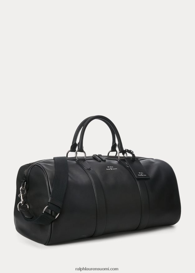 Ralph Lauren miehet sileä nahkainen duffeli 0Z24ZR2235 musta