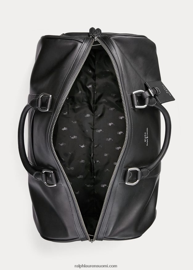 Ralph Lauren miehet sileä nahkainen duffeli 0Z24ZR2235 musta