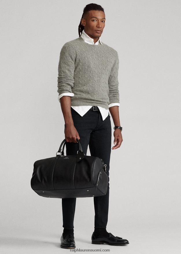 Ralph Lauren miehet sileä nahkainen duffeli 0Z24ZR2235 musta
