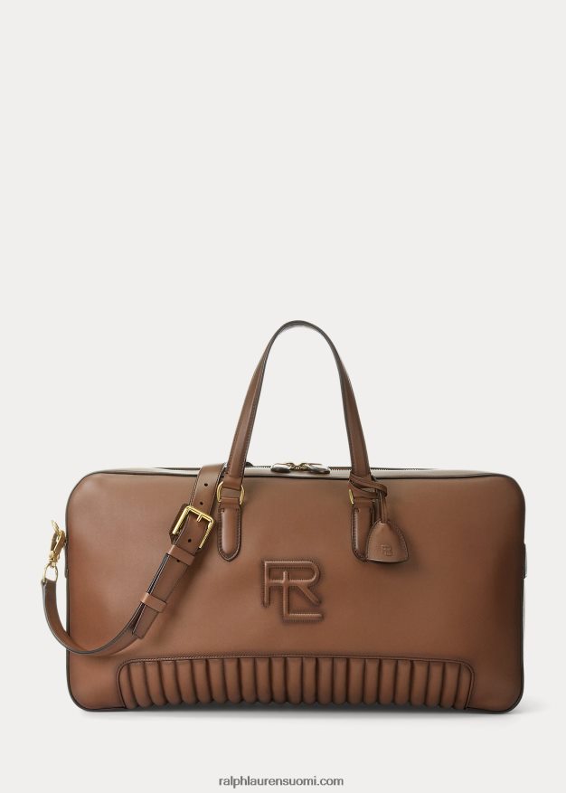 Ralph Lauren miehet tikattu kiillotettu vasikannahkainen duffeli 0Z24ZR8937 kastanja