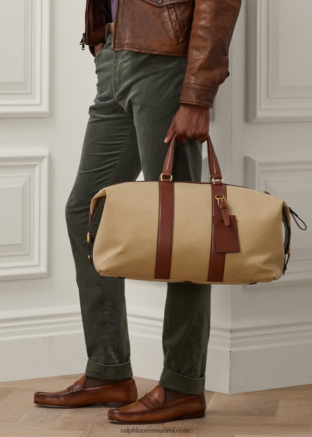 Ralph Lauren miehet welington vasikkanahkainen kangasduffel 0Z24ZR8962