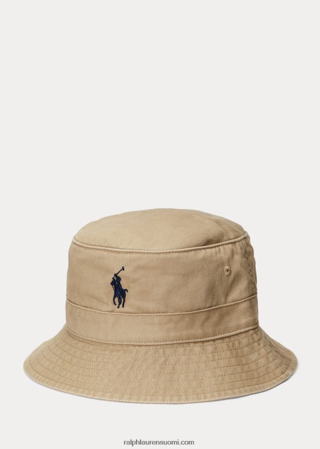 Ralph Lauren miehet puuvillainen chino bucket hattu 0Z24ZR2288 ylellinen rusketus