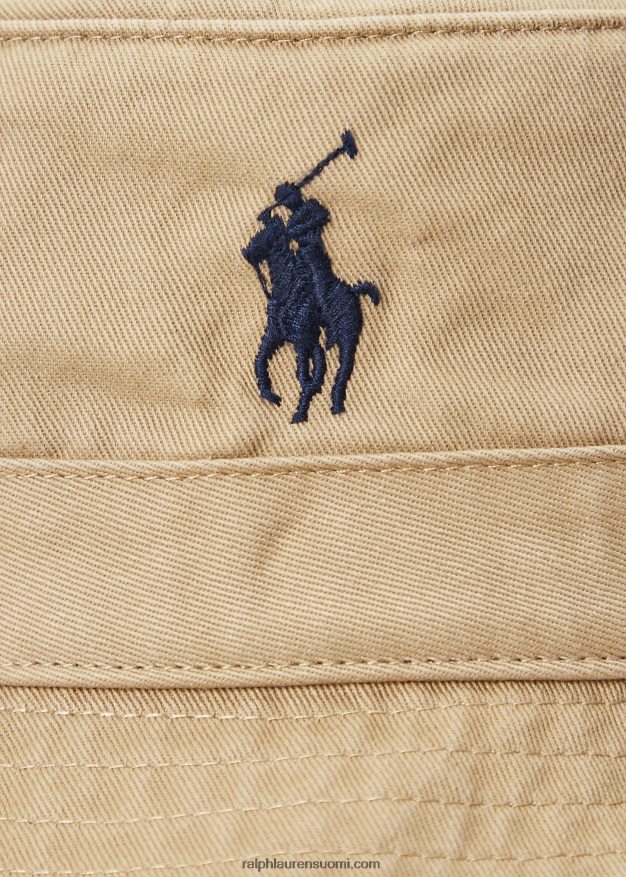 Ralph Lauren miehet puuvillainen chino bucket hattu 0Z24ZR2288 ylellinen rusketus