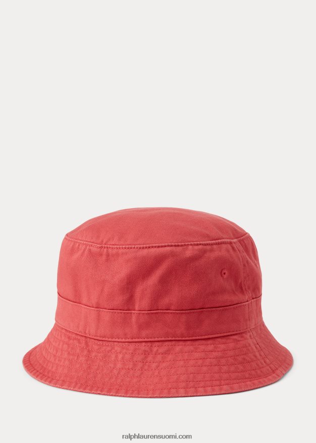 Ralph Lauren miehet puuvillainen chino bucket hattu 0Z24ZR2290 punainen taivas