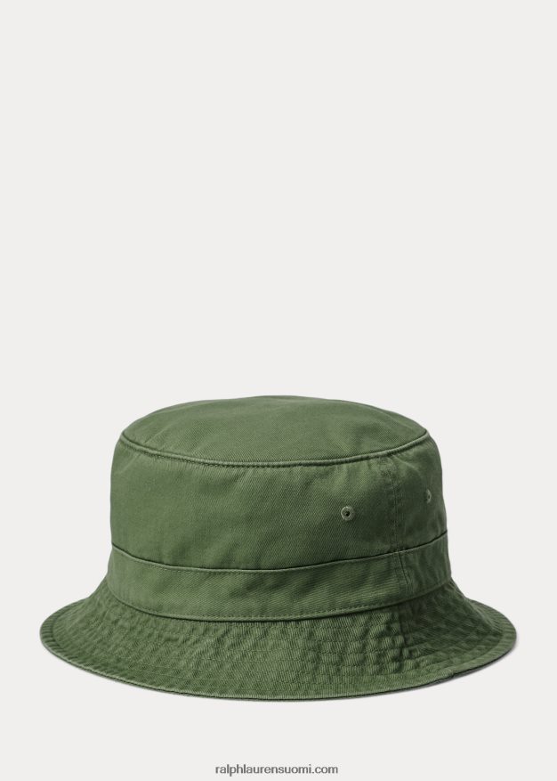 Ralph Lauren miehet puuvillainen chino bucket hattu 0Z24ZR2291 pesty metsä