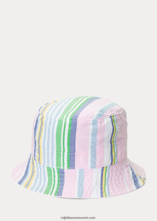 Ralph Lauren miehet raidallinen seersucker bucket hattu 0Z24ZR2438 hauska paita multi