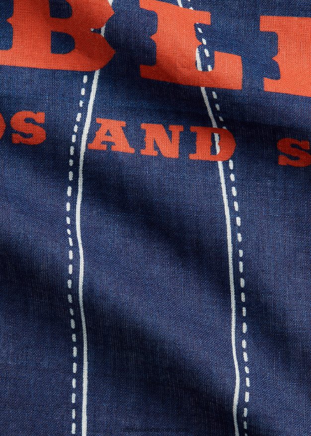 Ralph Lauren miehet farkkukuvioinen puuvillahuivi 0Z24ZR5485 indigo/kerma/punainen